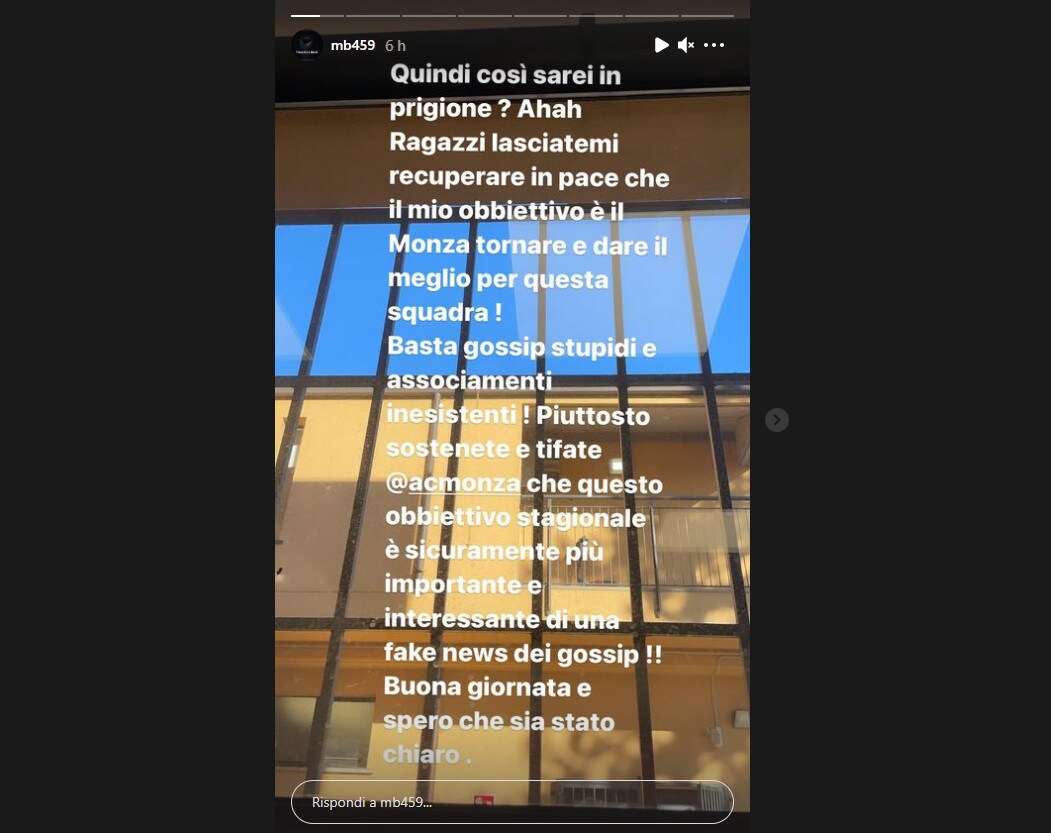 Monza, Mario Balotelli si sfoga su Instagram