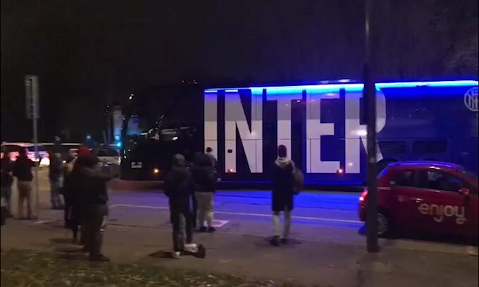 Inter-Juventus: l’arrivo del pullman nerazzurro