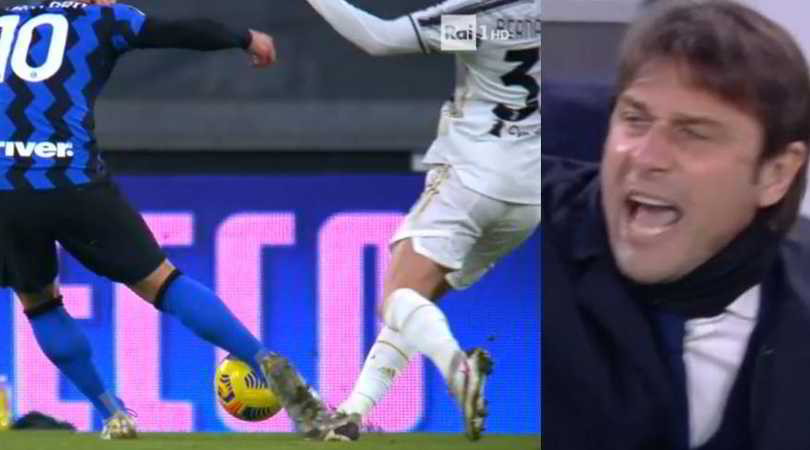 Juve-Inter, Conte s'infuria e reclama un rigore che non c'è...