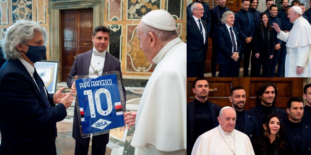 Sampdoria in visita dal Papa: le immagini dell'incontro
