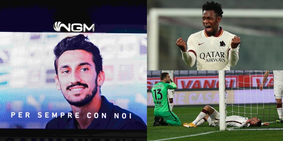 Fiorentina-Roma, brividi per Astori. Diawara cancella l'autogol di Spinazzola