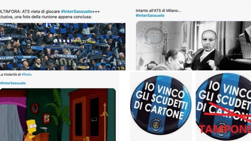 Rinvio Inter-Sassuolo, meme e ironie sui social