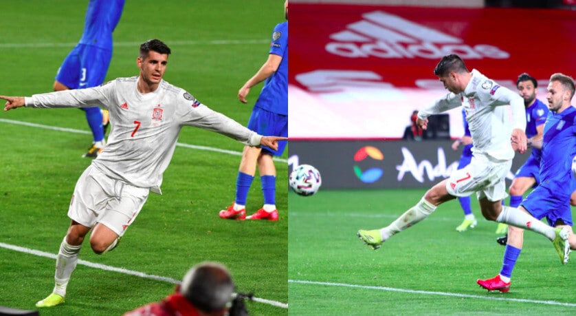 Morata a segno con la Spagna: che gol contro la Grecia