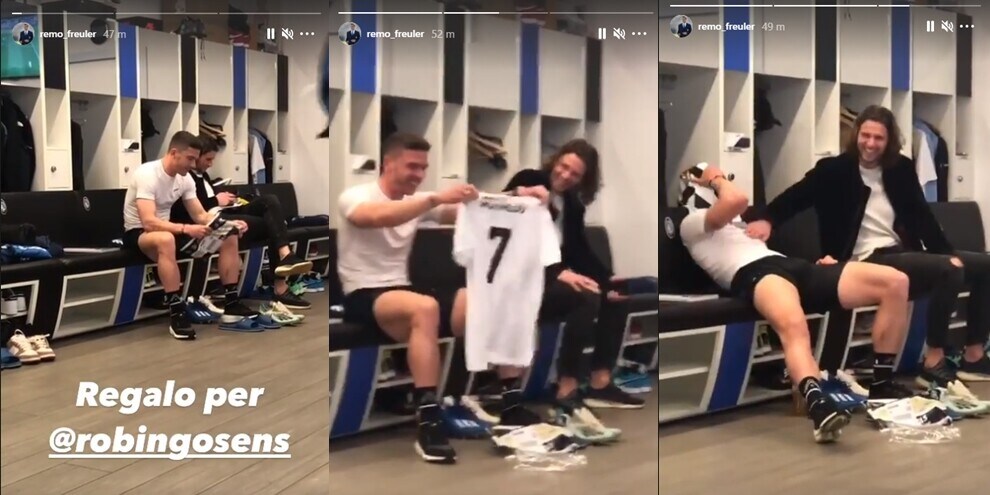 Gosens, la maglia di CR7 gliela regalano i suoi compagni!
