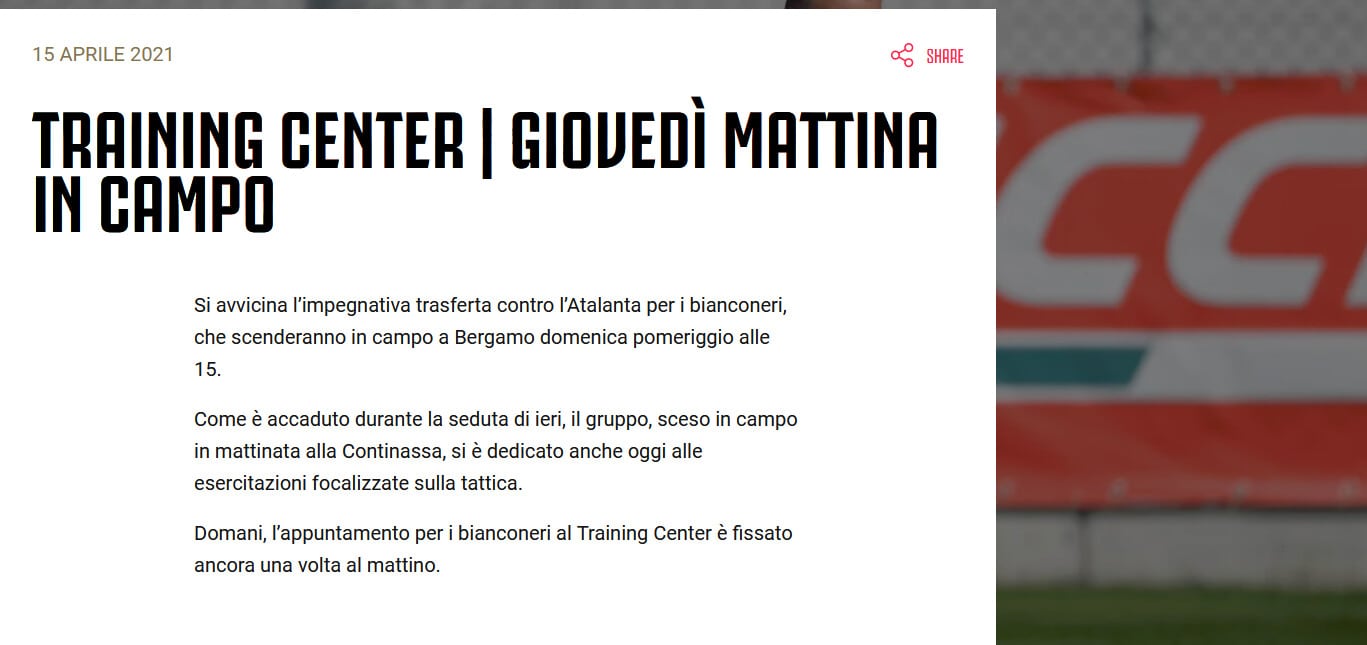 Juventus, seduta tattica per la squadra in vista dell'Atalanta