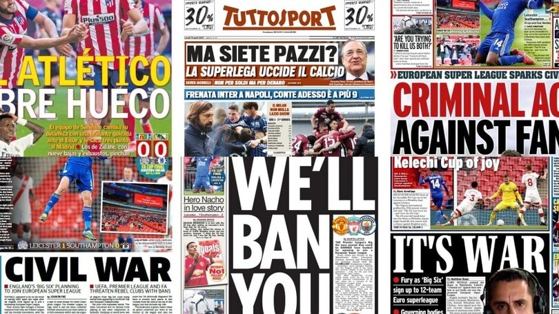 Superlega, ecco le prime pagine dei quotidiani europei