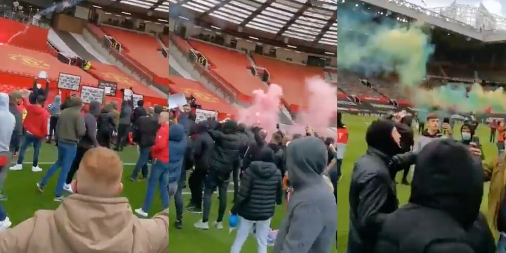 I tifosi del Manchester United invadono l'Old Trafford