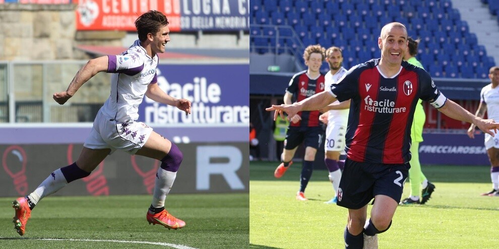 Vignato-Palacio show, Vlahovic non si ferma: Bologna-Fiorentina 3-3