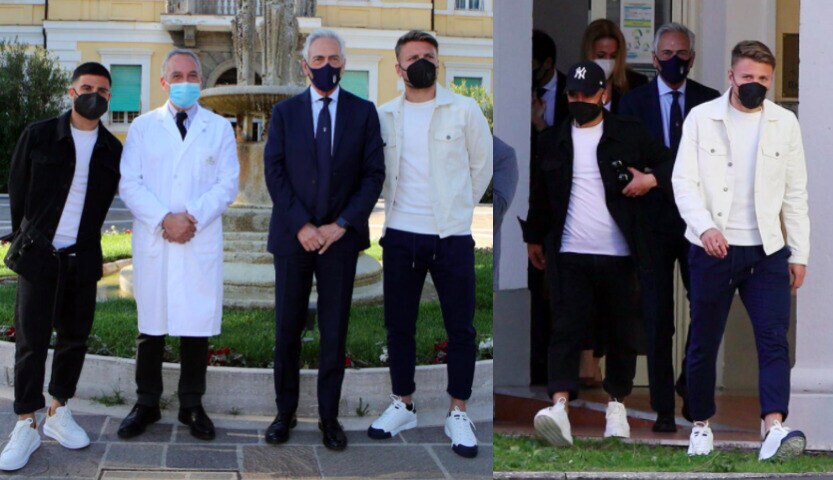 Italia, ciclo di vaccini allo Spallanzani: presenti Immobile e Insigne