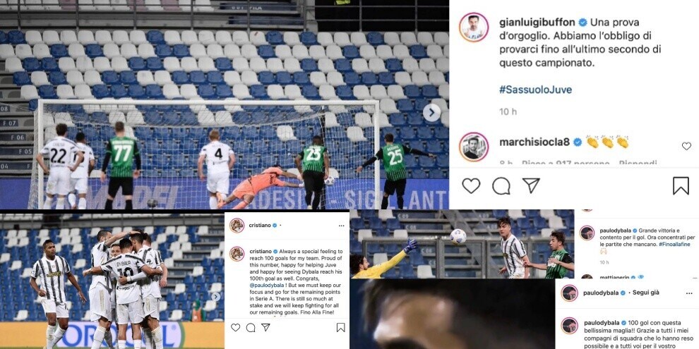 Juve, da Buffon a Ronaldo. La carica social dopo il 3-1 al Sassuolo
