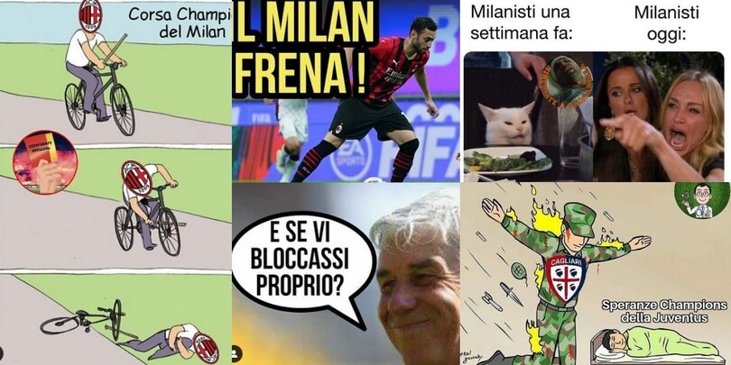 Il Milan pareggia e la Juve torna in corsa: il web si scatena