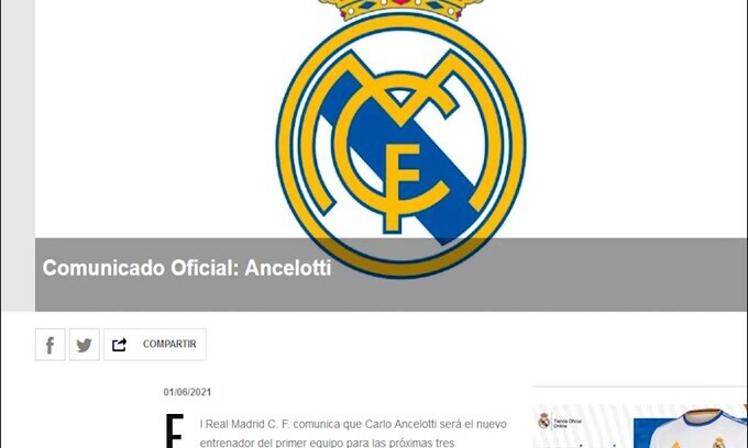 Ufficiale: Ancelotti nuovo tecnico del Real Madrid