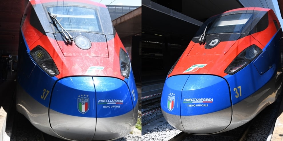 Euro 2020, il Frecciarossa si tinge di azzurro