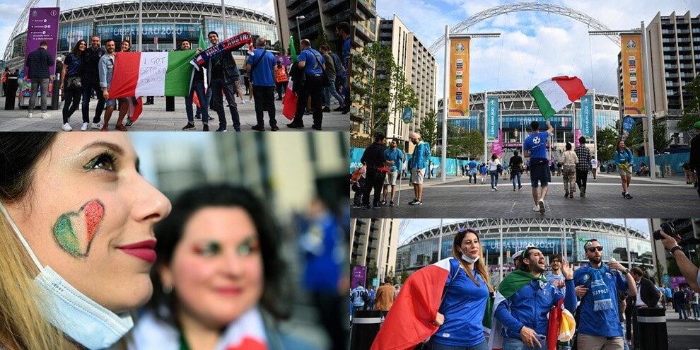Italia-Austria, che festa: Wembley si colora d'azzurro