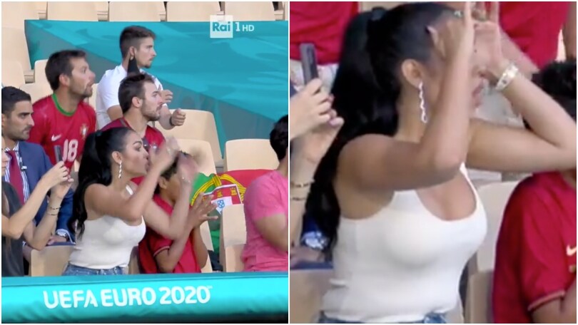 Ronaldo vicino al gol: la reazione di Georgina Rodriguez sugli spalti