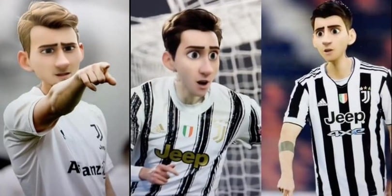 Juve, i giocatori bianconeri in versione cartone animato