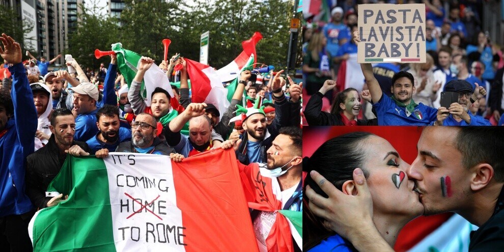 Italia-Spagna: l'entusiasmo dei tifosi a Wembley