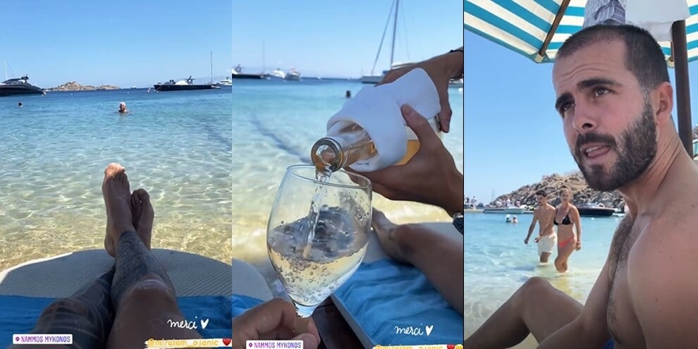Pjanic, relax a Mykonos con Borriello. A cosa si brinda?
