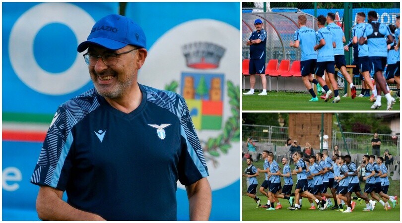 Lazio, il primo giorno di Sarri: risate, corse e sudore