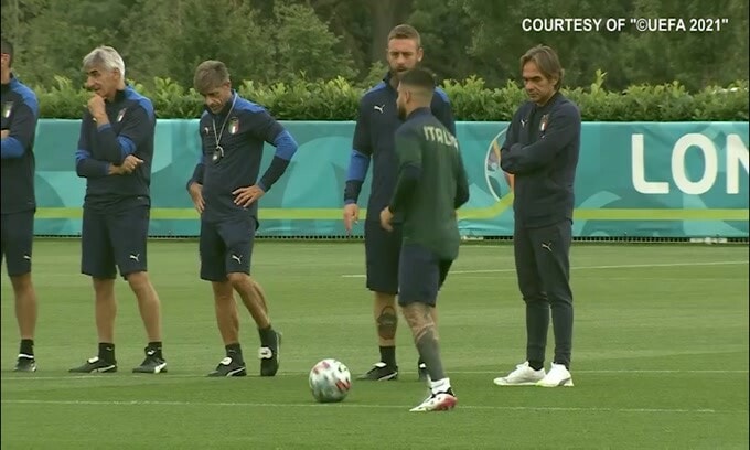 L'ultimo allenamento della Nazionale italiana prima della finale