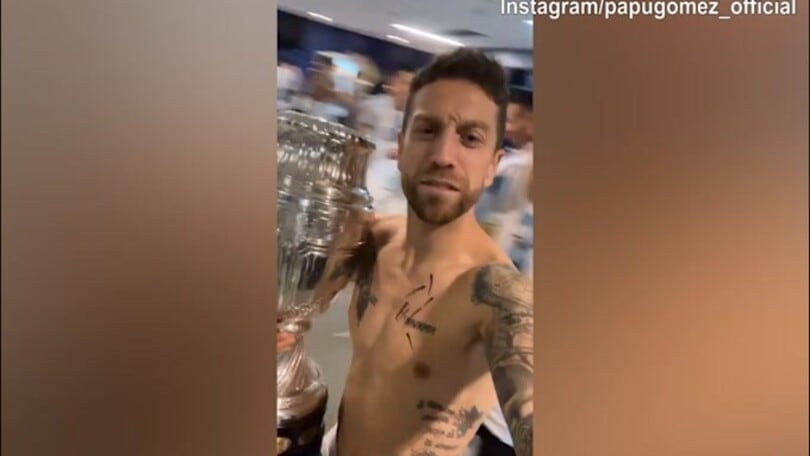 Coppa America, Papu Gomez festeggia con la Coppa