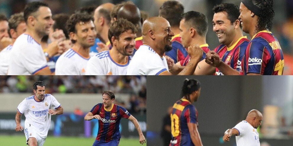 El Clasico Legends, che show con Figo e Ronaldinho