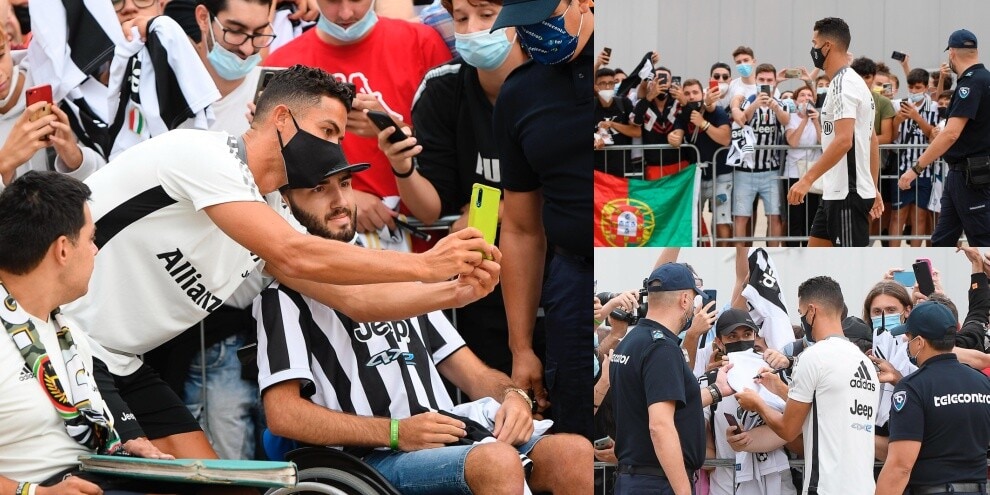 Juve, Ronaldo al J Medical: tifosi impazziti. Autografi e selfie