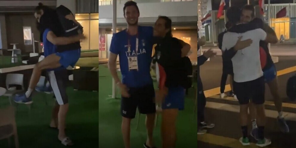 L'Italbasket omaggia Tamberi: emozioni e abbracci tra gli azzurri!