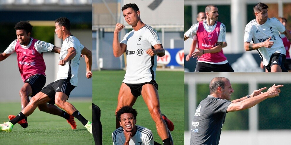 Juve, Ronaldo e McKennie si sfidano e poi esultano insieme