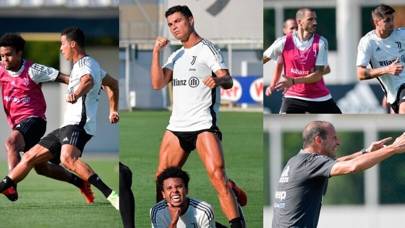 Juve, Ronaldo e McKennie si sfidano e poi esultano insieme
