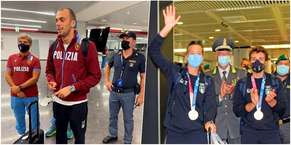 Paltrinieri a Fiumicino: festa con Banti e Tita dopo Tokyo 2020