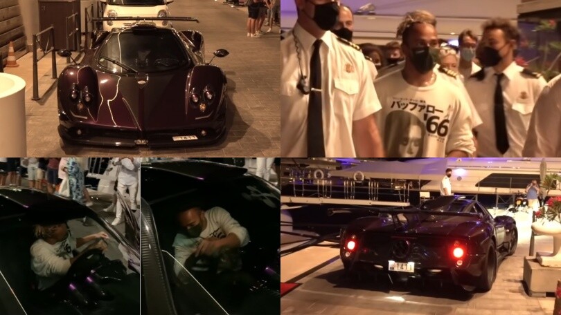 Hamilton: il campione F1 beccato a Monte Carlo a bordo della sua Pagani Zonda