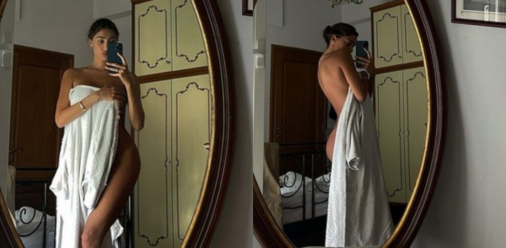 Belen Rodriguez, il selfie allo specchio diventa hot