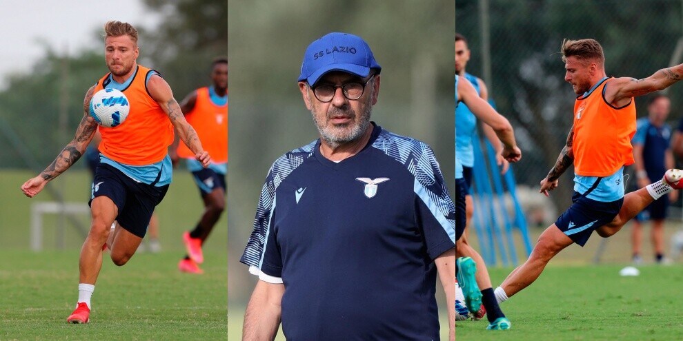 Lazio, allenamento vista Empoli: Immobile scalpita, Sarri osserva