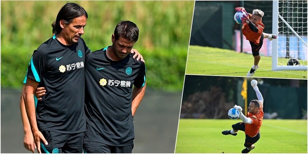 Handanovic e Radu, super allenamento sotto gli occhi di Inzaghi