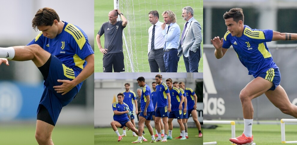 Juve, rifinitura prima del Malmoe. Allegri a colloquio con la dirigenza