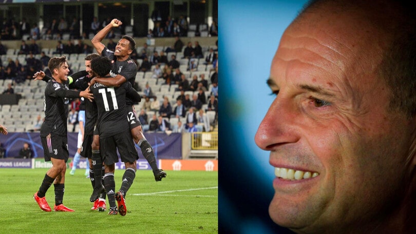 Juve, tris al Malmoe in Champions: Allegri sorride in panchina