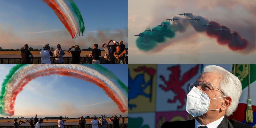 Le Frecce Tricolori incantano anche Mattarella