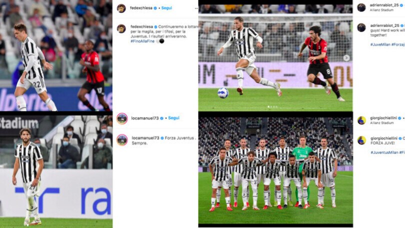 Juve, i giocatori sui social dopo il Milan: "Continuiamo a lottare"