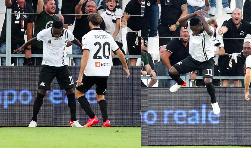 Gyasi, gol contro la Juve ed esultanza come Cristiano Ronaldo