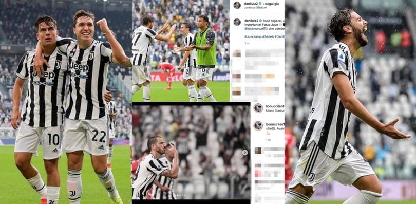 Juve, i giocatori fanno festa sui social