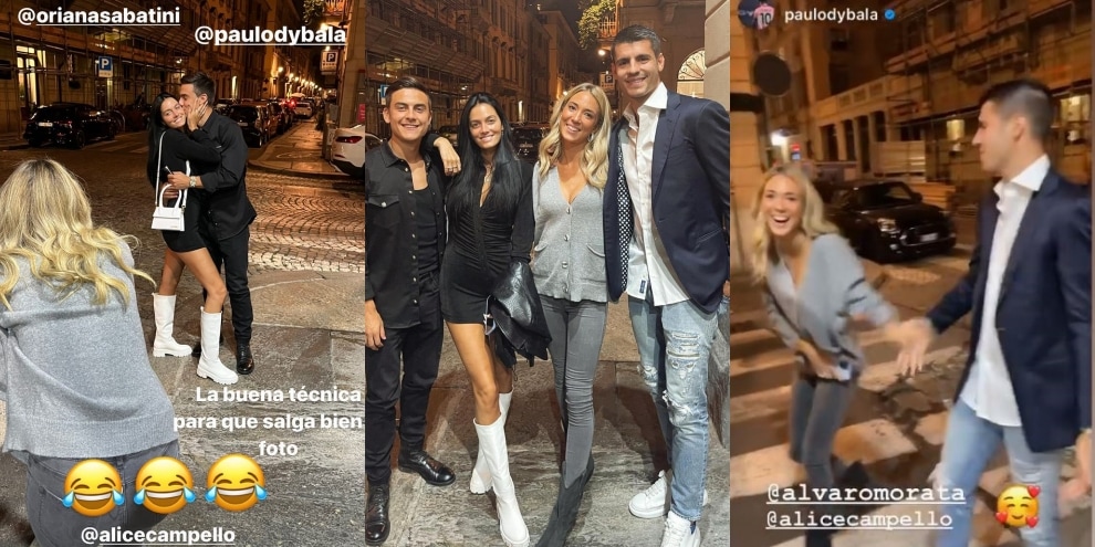 Dybala, Oriana, Morata e Alice: che serata tra pose e risate!