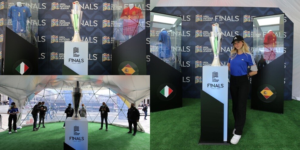 Nations League, il trofeo è esposto in piazza del Duomo a Milano