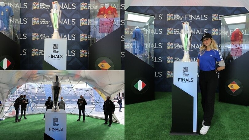 Nations League, il trofeo è esposto in piazza del Duomo a Milano