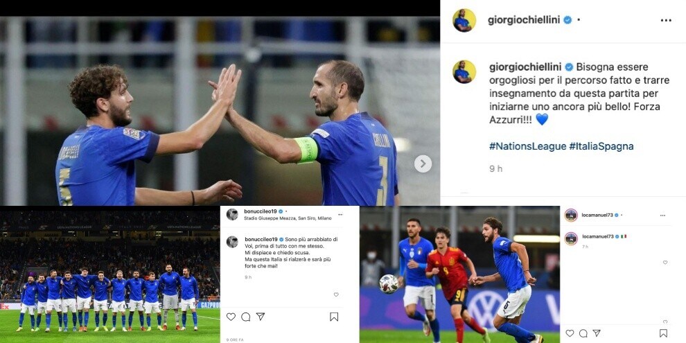 Italia ko contro la Spagna: le reazioni degli azzurri sui social