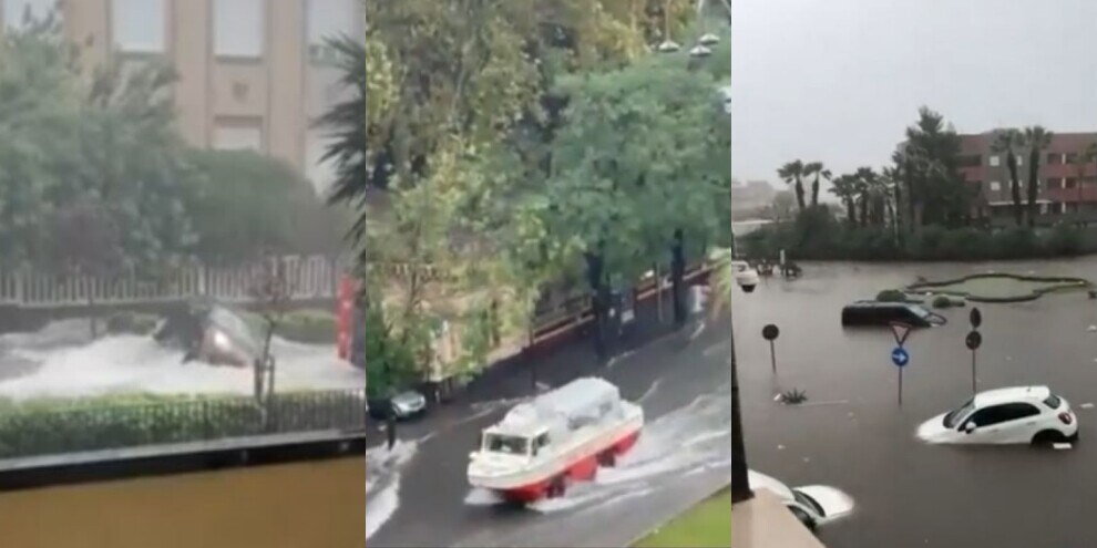 Nubifragio a Catania: le strade sono un fiume in piena!