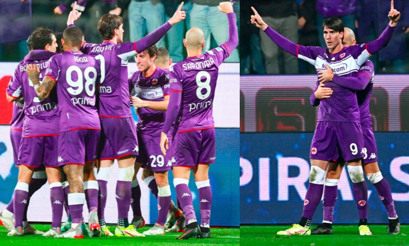 Fiorentina, che poker al Milan: Vlahovic protagonista con due gol