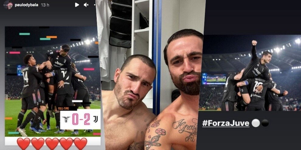 Juve, è festa social dopo la Lazio: Bonucci e Pinsoglio col selfie