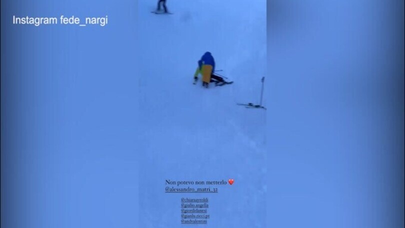 Matri, che caduta sulla pista da sci