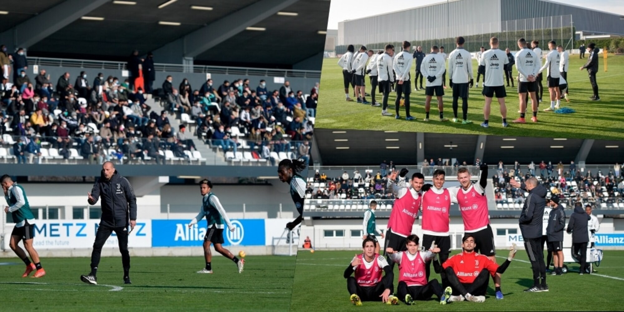 Juve, allenamento sotto gli occhi dei tifosi. E Allegri carica la squadra